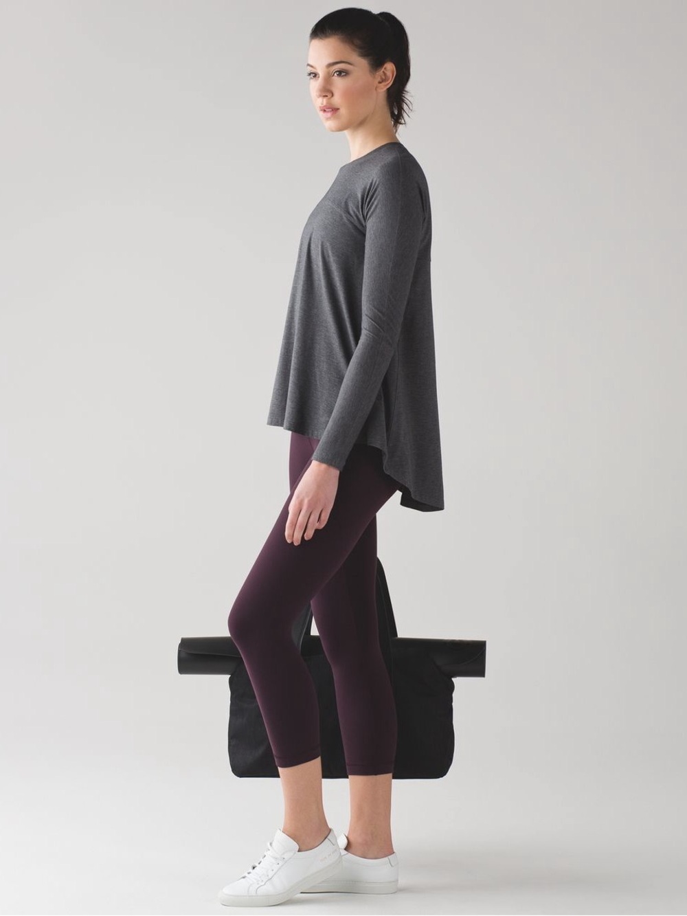 Lululemon Acadia Long-sleeve Heathered Pitch Grey‎ Swing Tee Top Women’s M